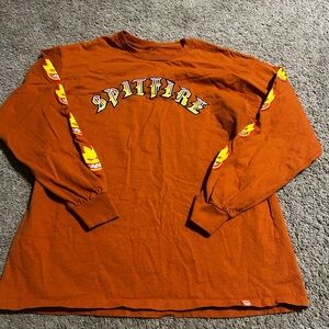 Spitfire Orange Long Sleeve Shirt size large